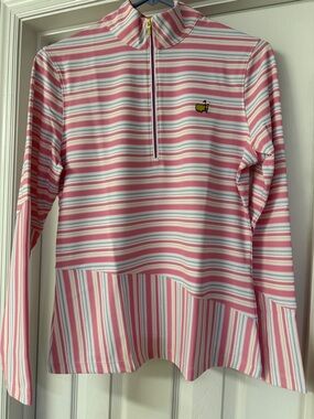 2026 Masters Magnolia Lane Tech Collection Ladies 1/4 Zip Pullover In Pink Multi